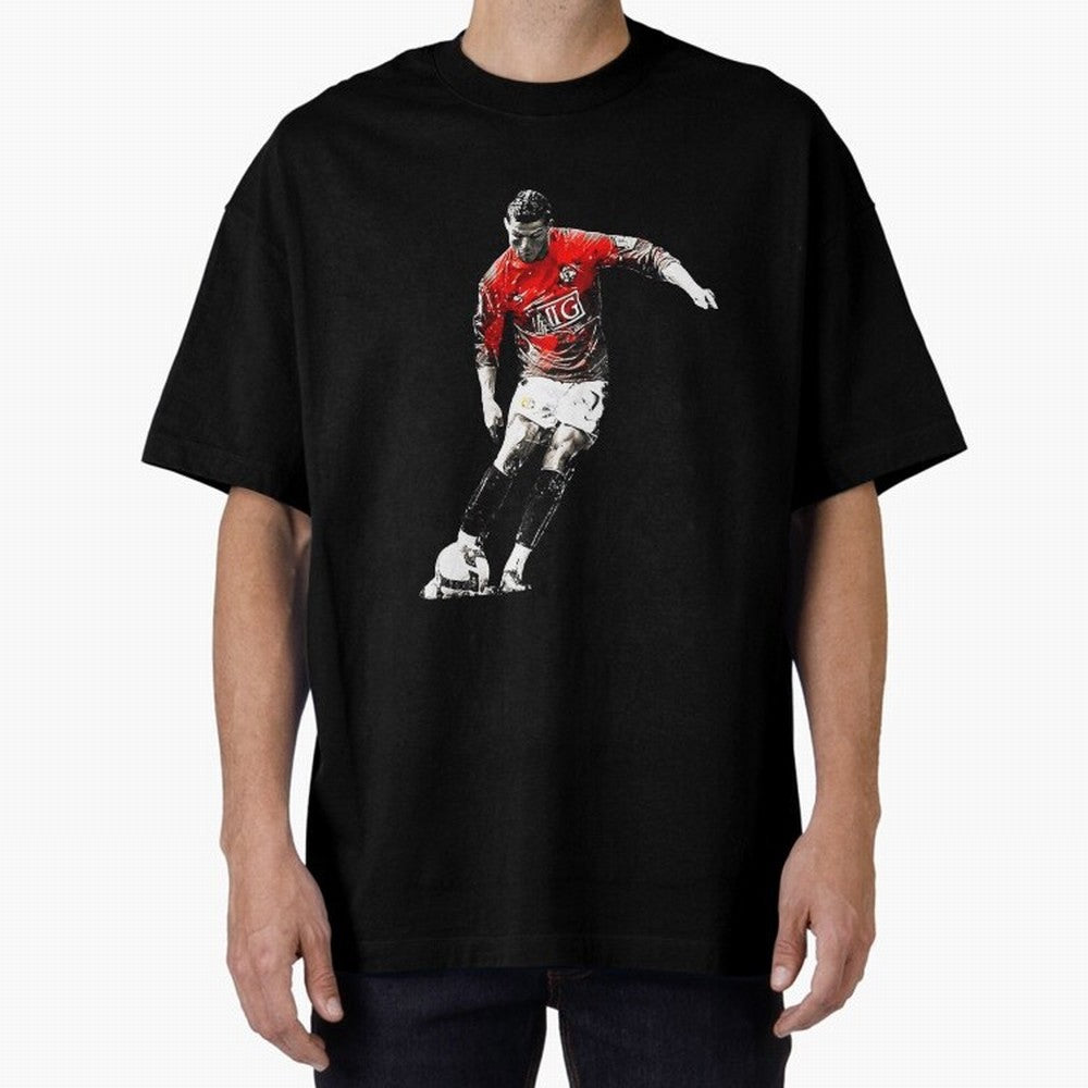 CR7 Artwork For Soccer Fans Gift For Football Lovers Oversized T-Shirt Back Your Heroes with FIFA World Cup 2026 Group Stage Celebrating Messi, Neymar and Mbappe, England Energy, Football Passion, Legendary Performances, Festival Vibes and