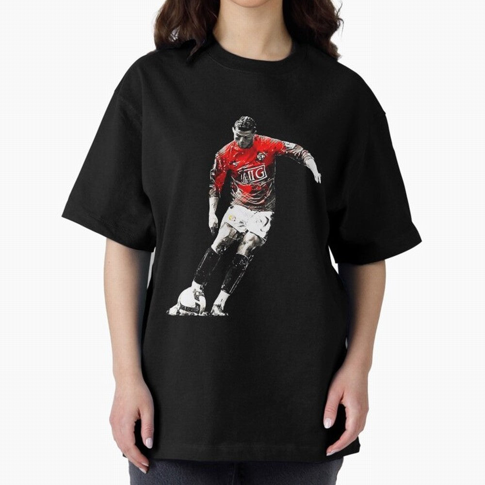 CR7 Artwork For Soccer Fans Gift For Football Lovers Oversized T-Shirt Back Your Heroes with FIFA World Cup 2026 Group Stage Celebrating Messi, Neymar and Mbappe, England Energy, Football Passion, Legendary Performances, Festival Vibes and