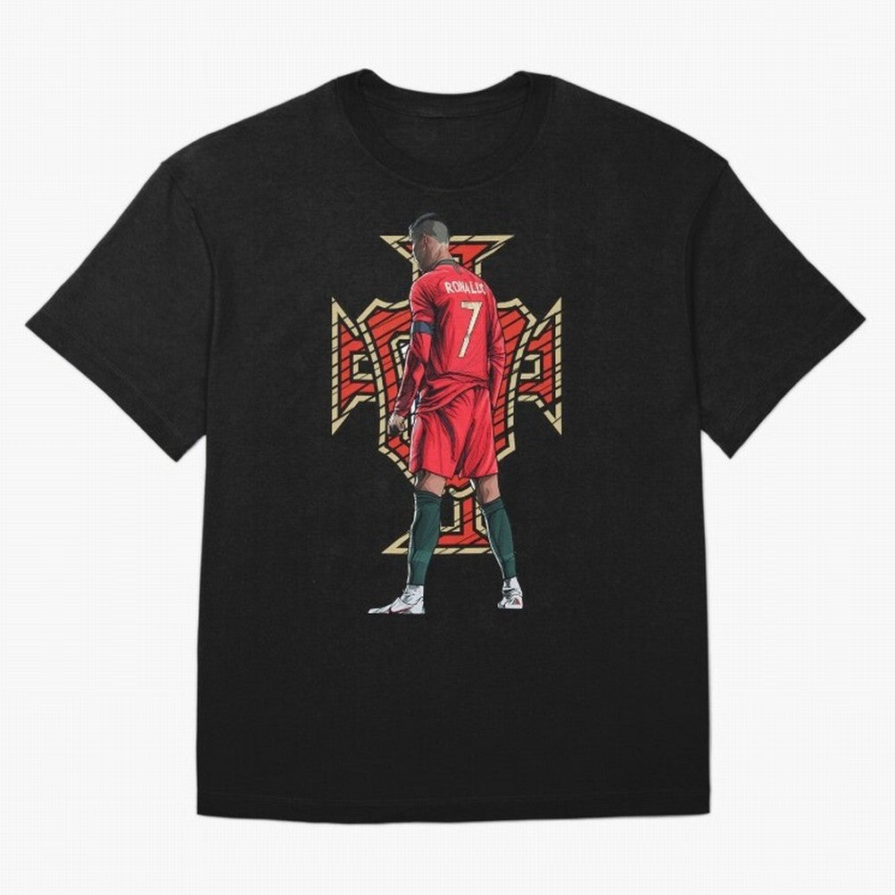 Portugal Ronaldo No.7 Artwork For Soccer Fans, Gift For Football Supporters Oversized T-Shirt Bring the FIFA World Cup 2026 Journey through Neymar Highlights, Argentina, France and Brazil Pride, Champion Mindset, Group Stage Buzz, Knockout Tension