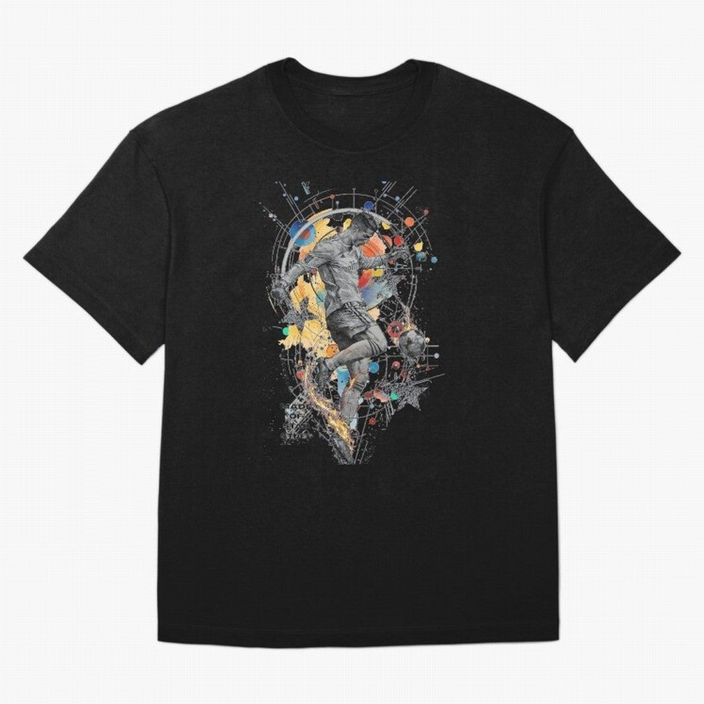 Cosmic Ronaldo Made of Star Stuff Artwork For Football Fans Gift For Soccer Enthusiasts Oversized T-Shirt Celebrate National Team Dreams in the FIFA World Cup 2026 USA Canada Mexico Journey through Haaland and Mbappe Highlights, France Pride,