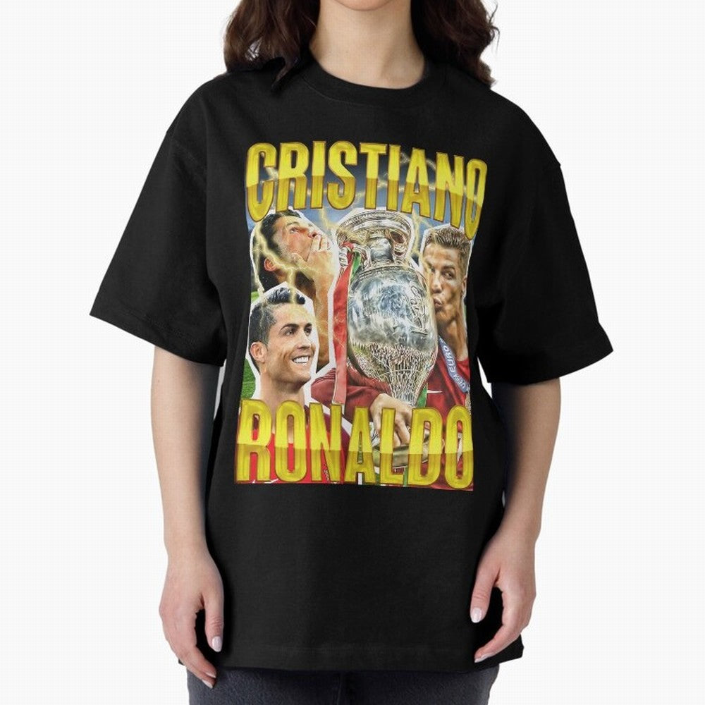Ronaldo Siuuu Celebration Silhouette Design For Football Fans, Gift For Soccer Enthusiasts Oversized T-Shirt Carry the FIFA World Cup 2026 Group Stage Journey through Messi, CR7 and Mbappe Highlights, Argentina Pride, Soccer Culture, Superstar