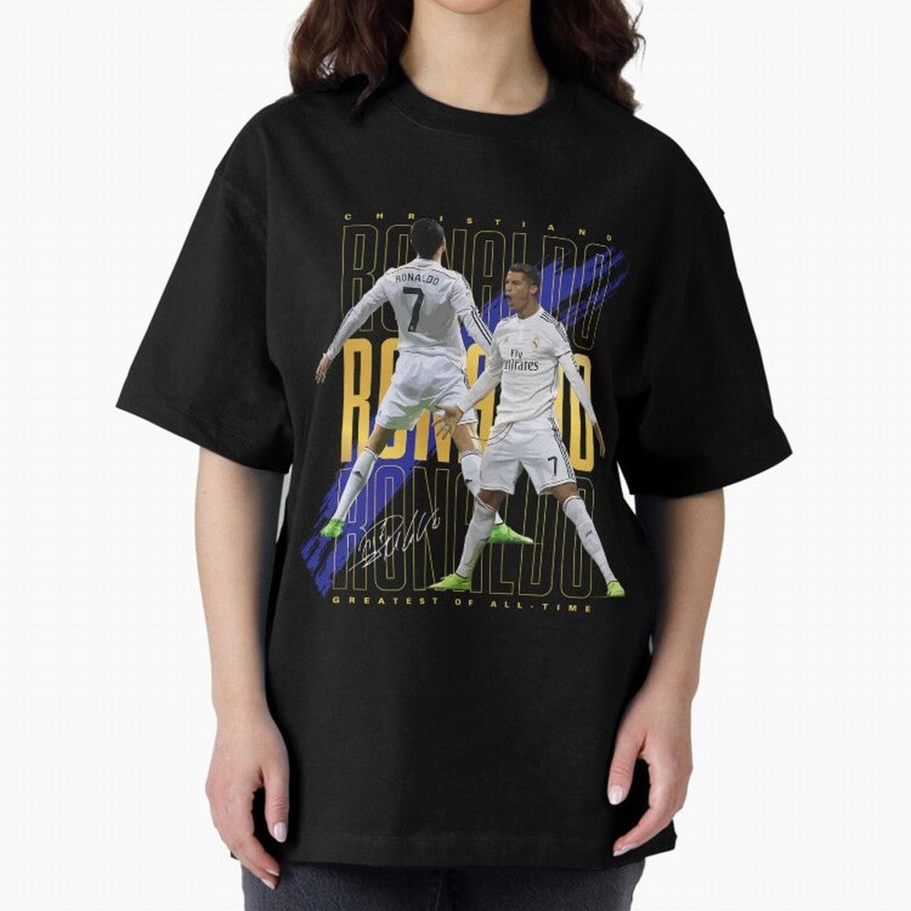 Ronaldo Soccer Legend Design For Football Fans Gift For Sports Enthusiasts Oversized T-Shirt Back Your Heroes with FIFA World Cup 2026 for Fans of Mbappe and Neymar and France, Bringing Global Supporter Spirit, Legendary Goals, National Colors and