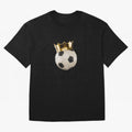 Soccer Ball with Kings Crown, Sticker Illustration Oversized T-Shirt Bring International Match Energy to FIFA World Cup 2026 for Fans of Neymar, Haaland and Cristiano Ronaldo and France, Bringing Match Day Excitement, Supporter Culture, Golden
