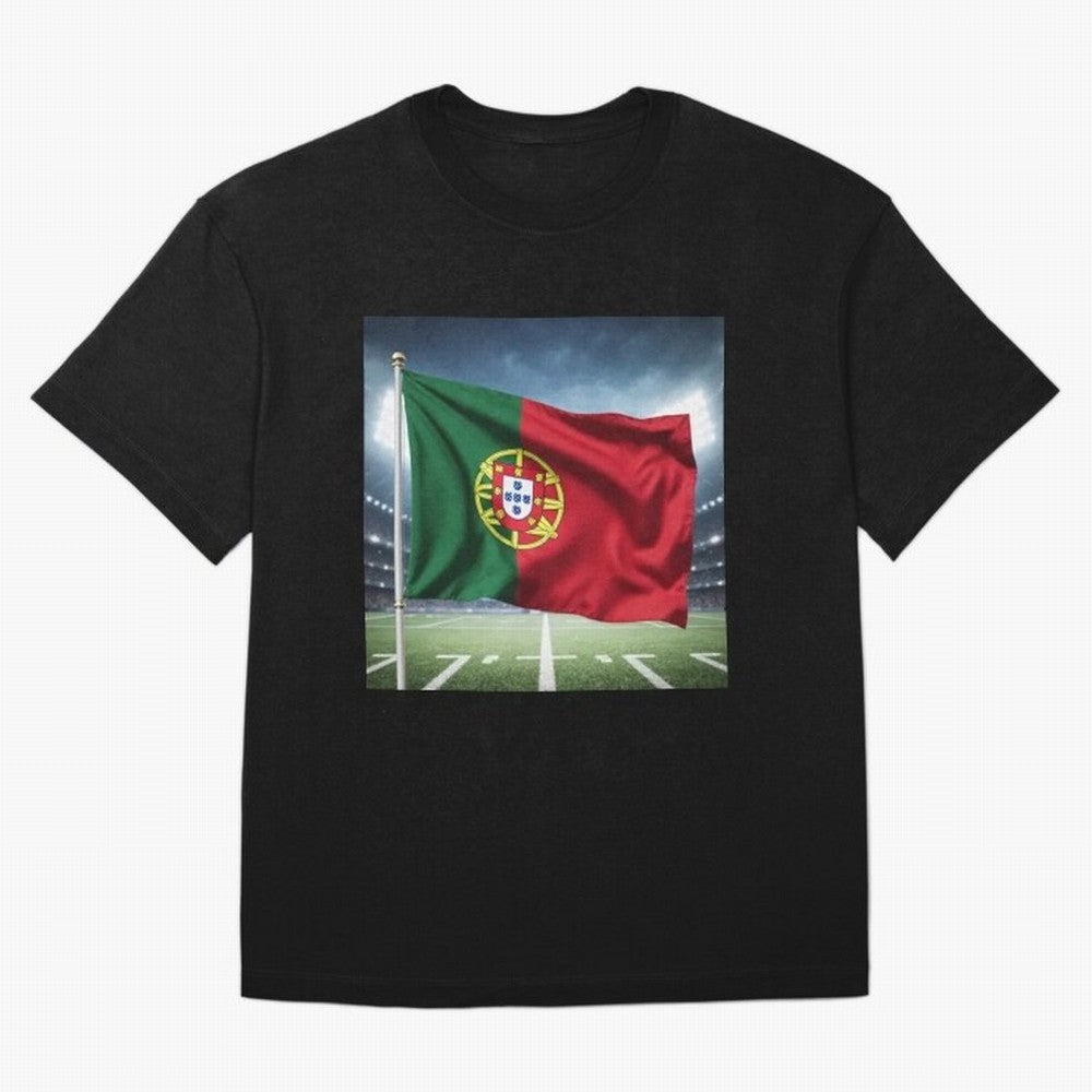 Portugal Flag 3D Football Design ¨C Supporters Portugal Oversized T-Shirt Turn Up for Match Day Hype around FIFA World Cup 2026 USA Canada Mexico, Messi, Neymar and Mbappe, Spain, Sports Nostalgia, International Competition, Famous Players and