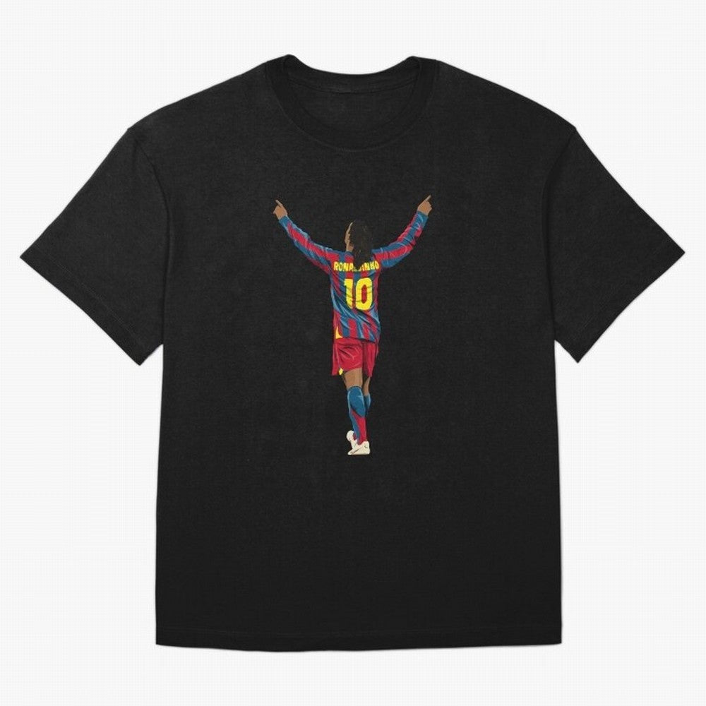 Ronaldinho Oversized T-Shirt Spotlight Global Football Passion for FIFA World Cup 2026 USA Canada Mexico, Connected to CR7 and Messi, Portugal, Supporter Pride, Iconic Celebrations, Legendary Names and Global Match Day Energy; Ideal for Fans Who