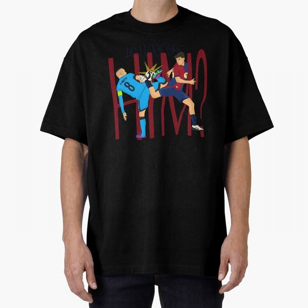 Iniesta and pedri the past and present Oversized T-Shirt Celebrate the Biggest Stage of Global Football Passion for FIFA World Cup 2026 Group Stage, Centered on CR7 and Messi, Portugal, Soccer Culture, Superstar Moments, National Team Dreams and