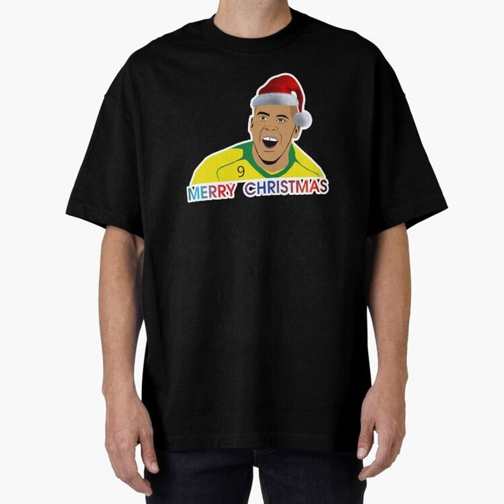 Ronaldo Christmas illustration Oversized T-Shirt Bring Match Day Fire to FIFA World Cup 2026 USA Canada Mexico for Fans of CR7 and England, France and Netherlands, Bringing Football Passion, Legendary Performances, Festival Vibes and Supporter