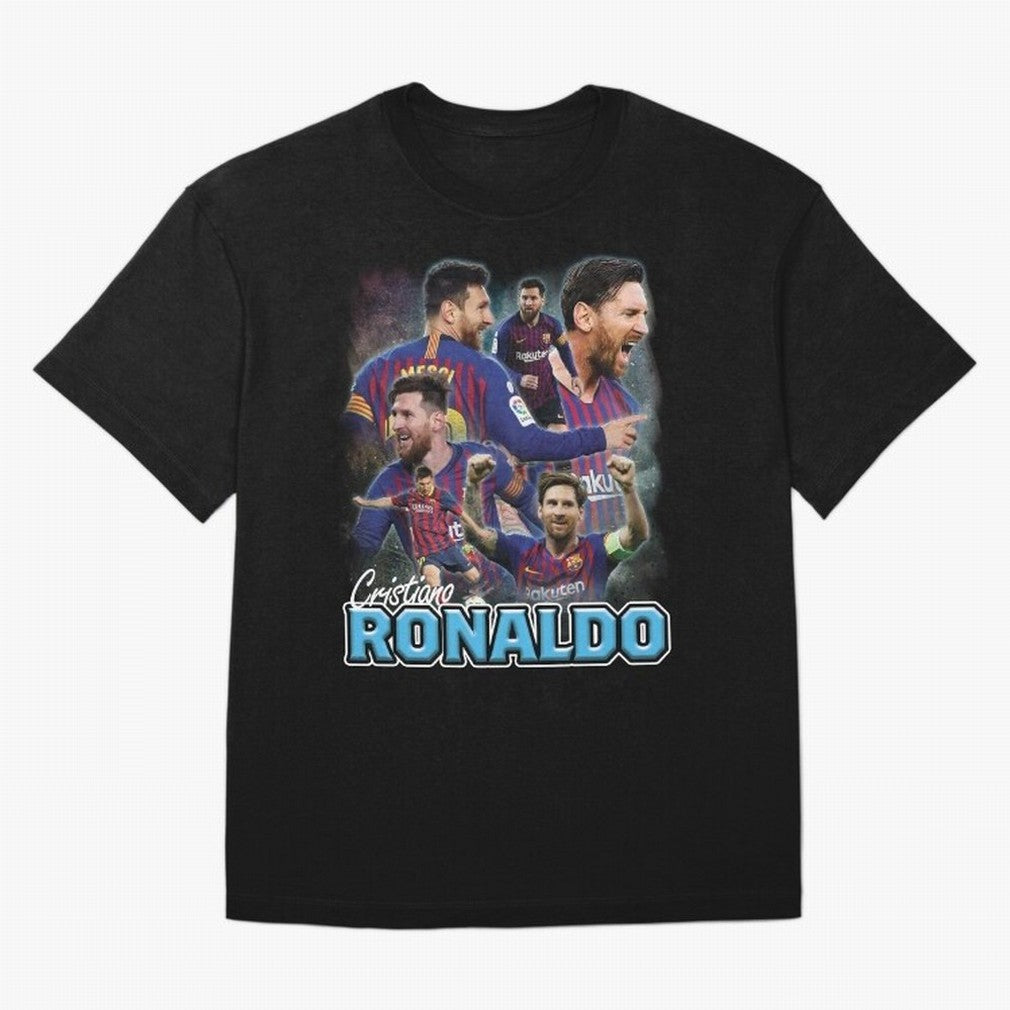 Ronaldo / Messi Pardoy Shirt Oversized T-Shirt Honor Football Greatness during FIFA World Cup 2026 for Fans of Mbappe and Brazil, Bringing Football History, Final Match Energy, Crowd Noise and Once in a Lifetime Moments; Perfect for Supporters Who
