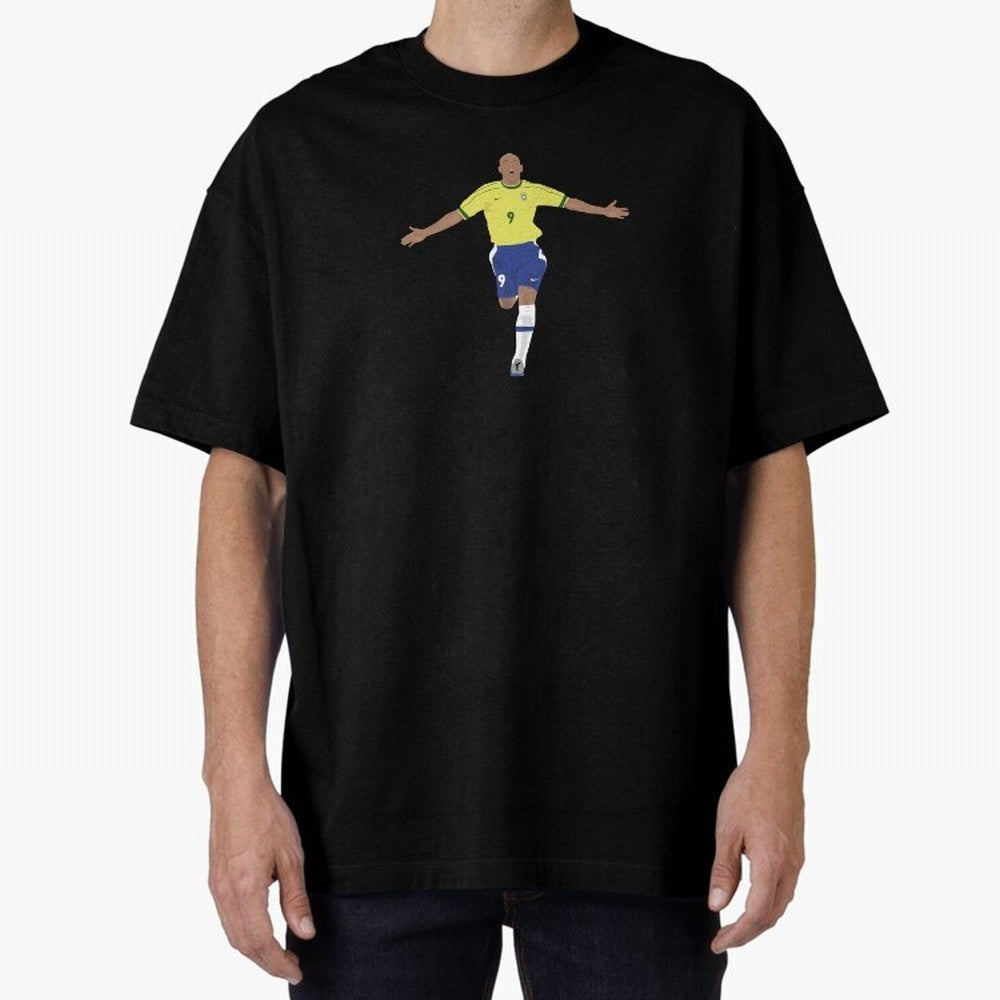 Ronaldo Luis Nazario Oversized T-Shirt Capture FIFA World Cup 2026 for Fans of Messi and Argentina and Brazil, Bringing Football Festival Excitement, Trophy Ambitions, Country Rivalries and Star Player Buzz; Ideal for Passionate Fans Who Love