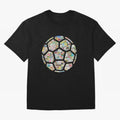 Philately Soccer Ball Oversized T-Shirt Feel International Energy from Global Football Passion for FIFA World Cup 2026, Featuring Haaland and Mbappe, Portugal, Spain and Germany, Championship Spirit, Famous Goals, Roaring Crowds and International