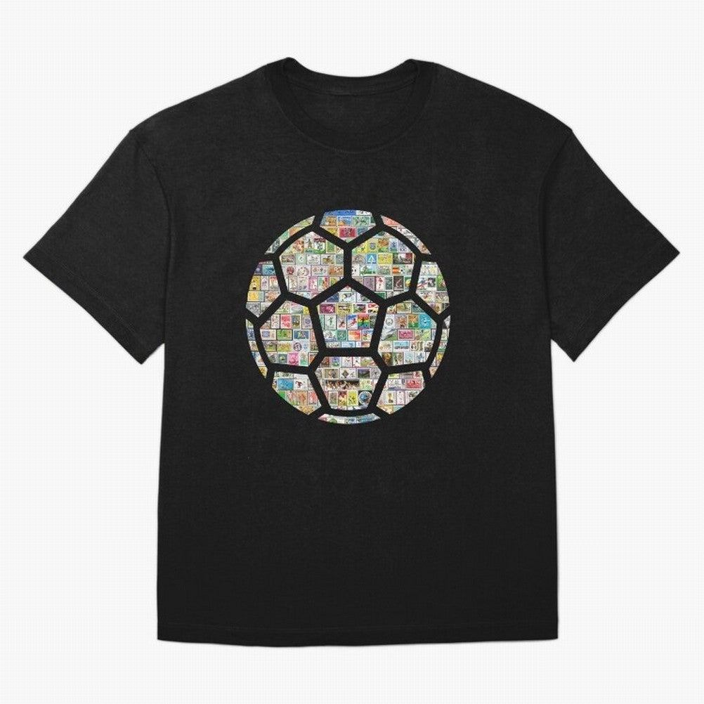 Philately Soccer Ball Oversized T-Shirt Feel International Energy from Global Football Passion for FIFA World Cup 2026, Featuring Haaland and Mbappe, Portugal, Spain and Germany, Championship Spirit, Famous Goals, Roaring Crowds and International