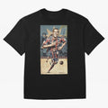 Ronaldinho Design Oversized T-Shirt Represent the Passion of Global Football Passion for FIFA World Cup 2026, with Messi, CR7 and Mbappe, Brazil, Vintage Soccer Flavor, Modern Football Stars, National Flags and Final Night Emotion; Ideal for