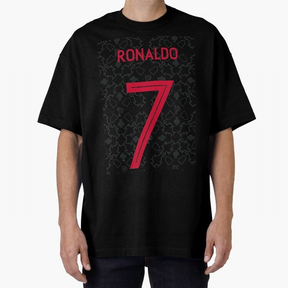 Christiano Ronaldo Portugal Away Jersey 2020 Oversized T-Shirt Represent Football Lovers during FIFA World Cup 2026 USA Canada Mexico for Fans of Neymar, Haaland and Cristiano Ronaldo and Argentina, Bringing Football History, Final Match Energy,