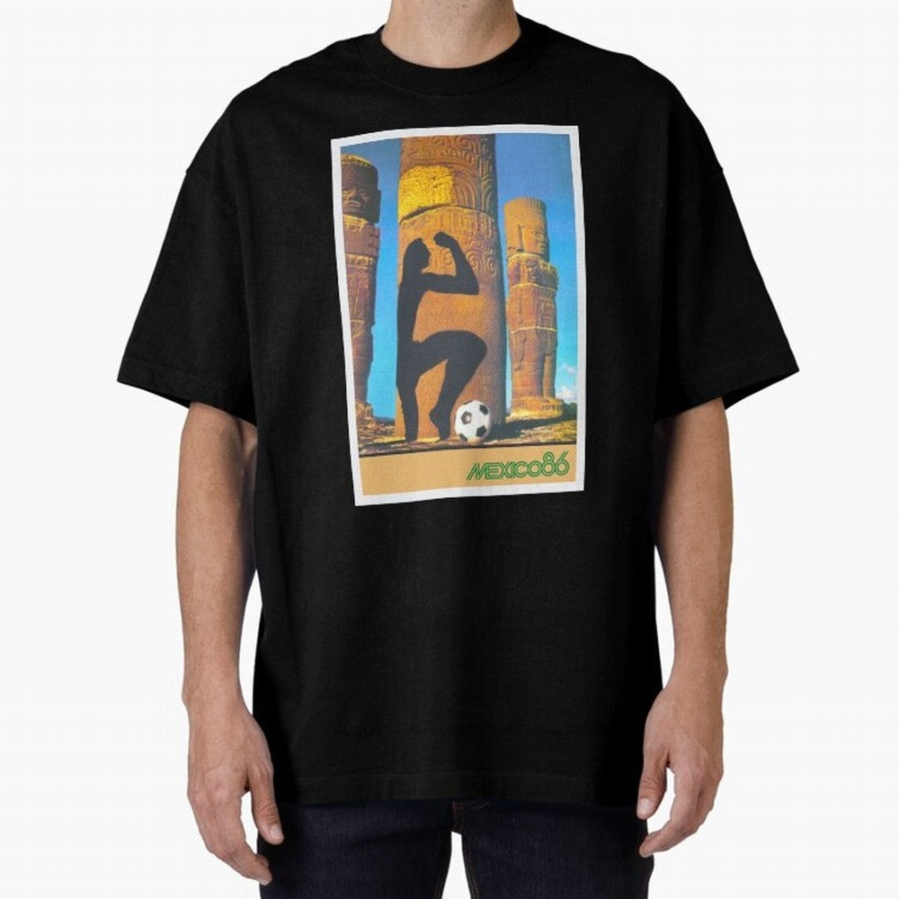 Mexico 86 Oversized T-Shirt Show Your Love for FIFA World Cup 2026 USA Canada Mexico Spirit, Celebrating England and Germany, CR7, Tournament Hype, Historic Matchups, Family Viewing Parties and Global Sports Pride; Made for Die Hard Supporters,