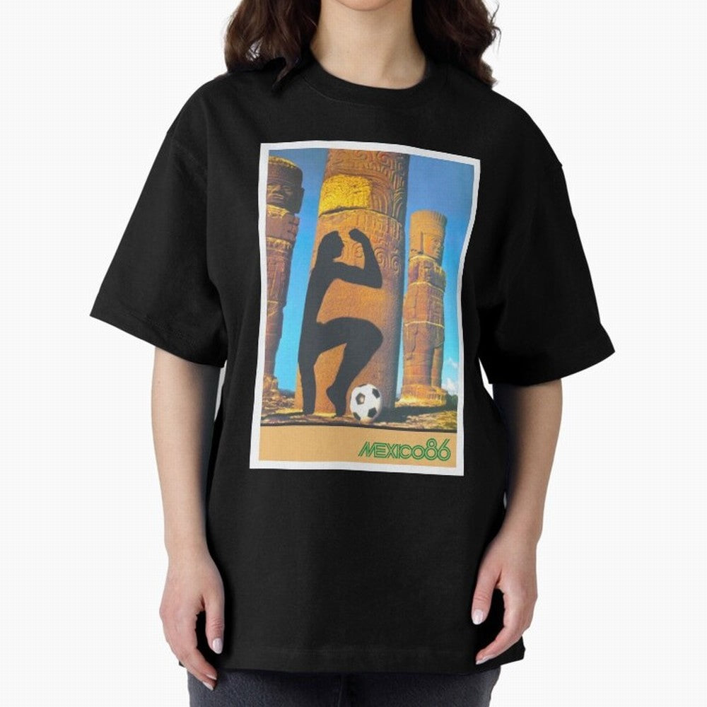 Mexico 86 Oversized T-Shirt Show Your Love for FIFA World Cup 2026 USA Canada Mexico Spirit, Celebrating England and Germany, CR7, Tournament Hype, Historic Matchups, Family Viewing Parties and Global Sports Pride; Made for Die Hard Supporters,