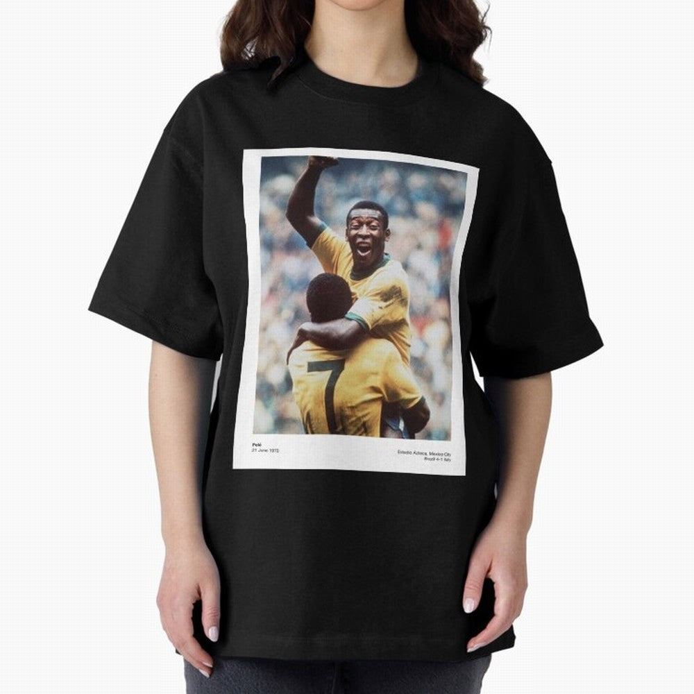 Pele Oversized T-Shirt Cheer for FIFA World Cup 2026 with CR7, England, France and Netherlands Energy, Stadium Chants, National Pride, Trophy Dreams and Unforgettable Football Memories; Great for Supporters Who Love Legendary Players, National