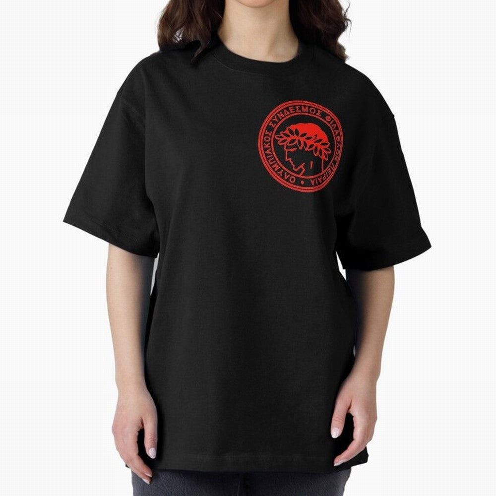 Olympiakos FC Oversized T-Shirt Feel the Trophy Chase of Global Football Passion for FIFA World Cup 2026, Filled with Haaland and Mbappe, Spain, Stadium Chants, National Pride, Trophy Dreams and Unforgettable Football Memories; Created for Match