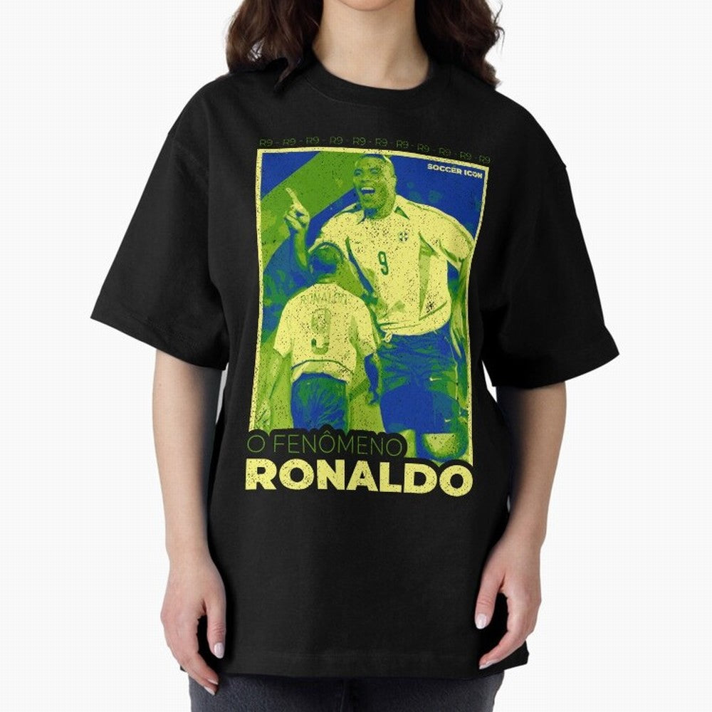 Ronaldo - Street Art - Soccer Icons Oversized T-Shirt Support Your Favorite Stars during FIFA World Cup 2026 USA Canada Mexico Highlighting Haaland, England and Germany Energy, Classic Soccer Heritage, Championship Pressure, Fan Loyalty and