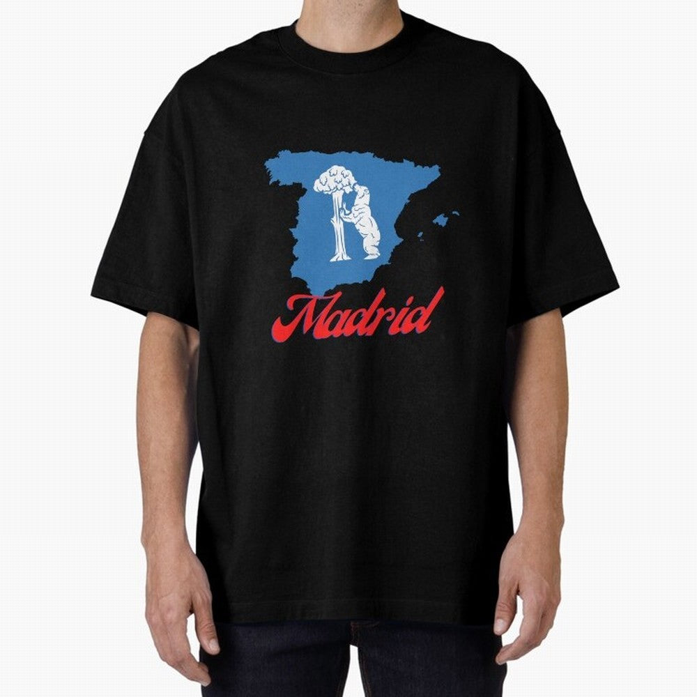 Madrid Bear Strawberry Tree Oversized T-Shirt Experience the Global Stage of FIFA World Cup 2026 Group Stage for Fans of Messi and Cristiano Ronaldo and Brazil, Bringing Stadium Chants, National Pride, Trophy Dreams and Unforgettable Football