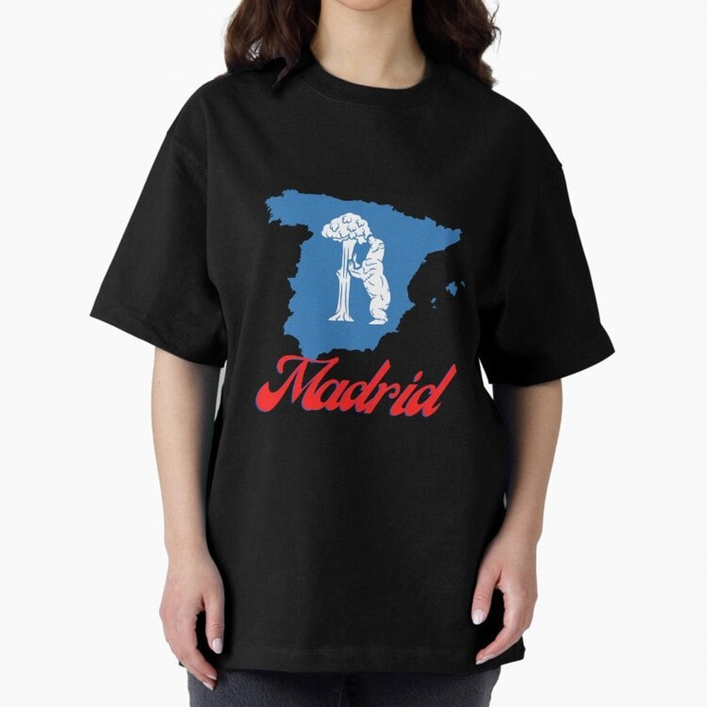 Madrid Bear Strawberry Tree Oversized T-Shirt Experience the Global Stage of FIFA World Cup 2026 Group Stage for Fans of Messi and Cristiano Ronaldo and Brazil, Bringing Stadium Chants, National Pride, Trophy Dreams and Unforgettable Football