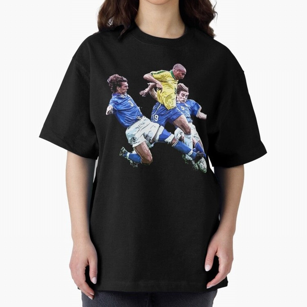 Ronaldo vs Maldini & Cannavaro Oversized T-Shirt Celebrate Unforgettable Nights in the FIFA World Cup 2026 Group Stage Journey through Mbappe and Neymar Highlights, Argentina, France and Brazil Pride, Classic Soccer Heritage, Championship Pressure,