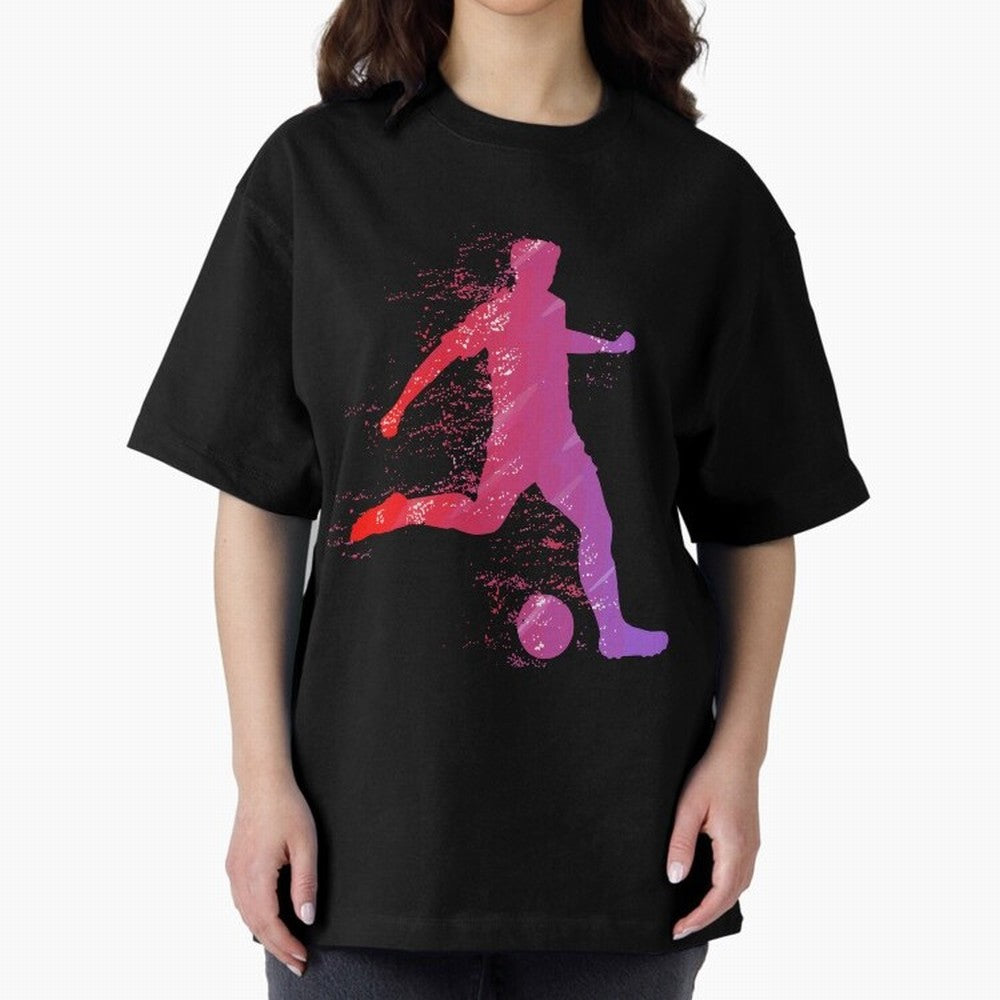 Soccer Player Shoot Oversized T-Shirt Celebrate FIFA World Cup 2026 Spirit, Connected to England, France and Netherlands, Neymar, Global Supporter Spirit, Legendary Goals, National Colors and Tournament Celebration; Great for Watch Parties, Sports