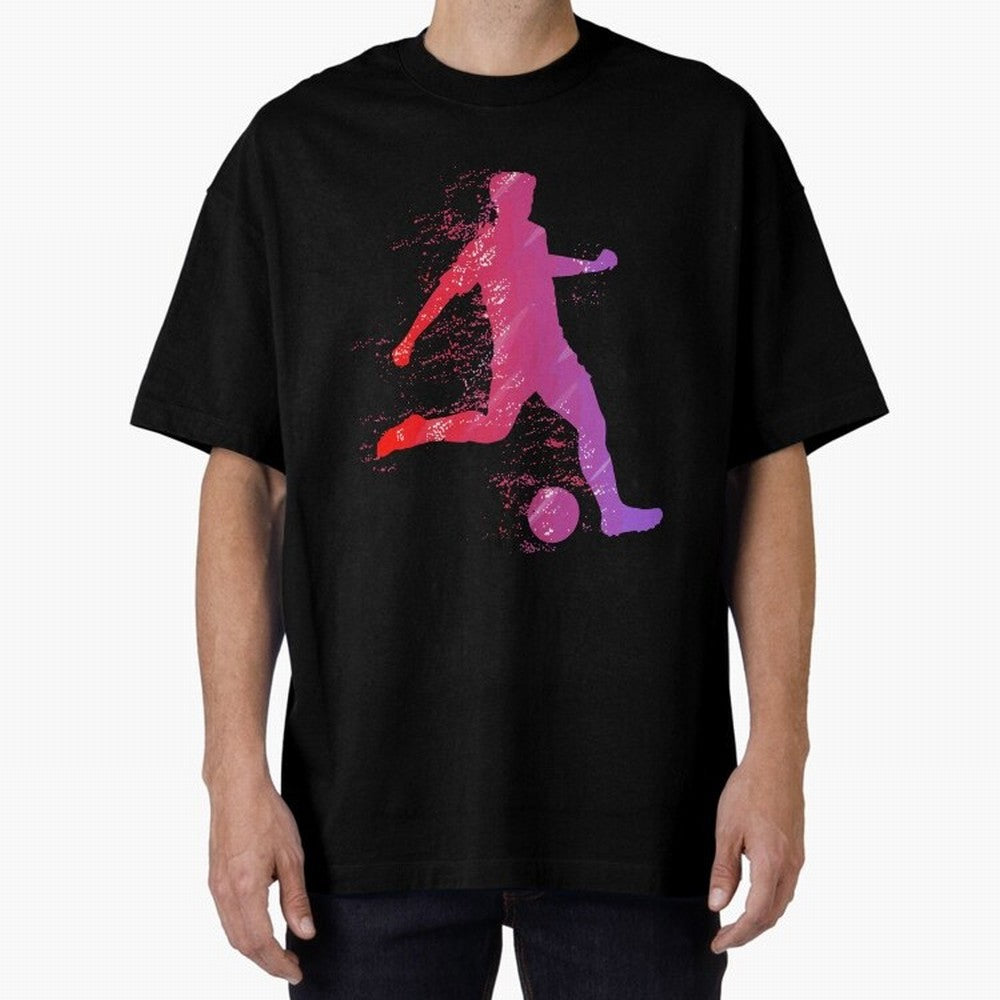 Soccer Player Shoot Oversized T-Shirt Celebrate FIFA World Cup 2026 Spirit, Connected to England, France and Netherlands, Neymar, Global Supporter Spirit, Legendary Goals, National Colors and Tournament Celebration; Great for Watch Parties, Sports