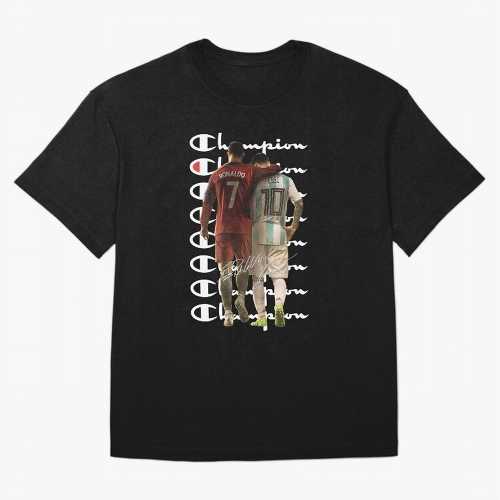 Ronaldos And Messis C-C-H-A-M-P-I-O-N-N Oversized T-Shirt Remember Iconic Moments from FIFA World Cup 2026 Group Stage Driven by Messi, CR7 and Mbappe, Argentina, France and Brazil Energy, Worldwide Fan Energy, Dramatic Goals, Stadium Lights and
