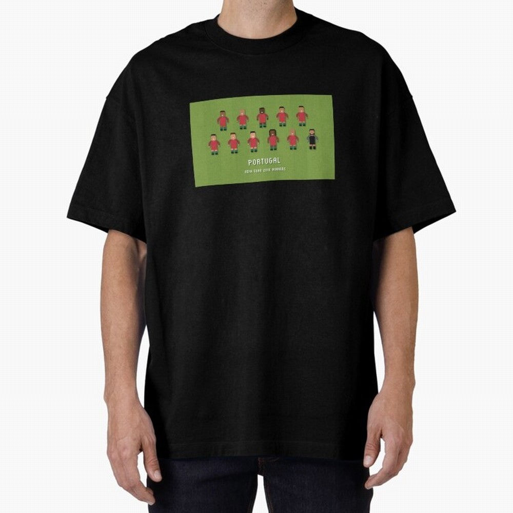 Portugal Euro 2016 Winning Squad Oversized T-Shirt Represent the Passion of Match Day Hype around FIFA World Cup 2026 USA Canada Mexico, Haaland, Brazil, Classic Soccer Heritage, Championship Pressure, Fan Loyalty and International Pride; Created