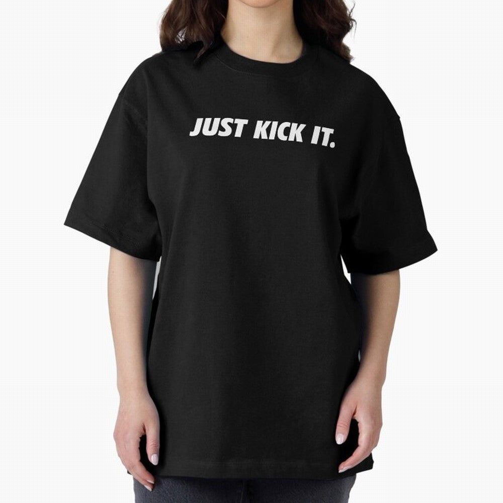 JUST KICK IT football soccer Oversized T-Shirt Bring the FIFA World Cup 2026 Group Stage Journey through Mbappe Highlights, Spain Pride, Football Festival Excitement, Trophy Ambitions, Country Rivalries and Star Player Buzz; Created for Match Day