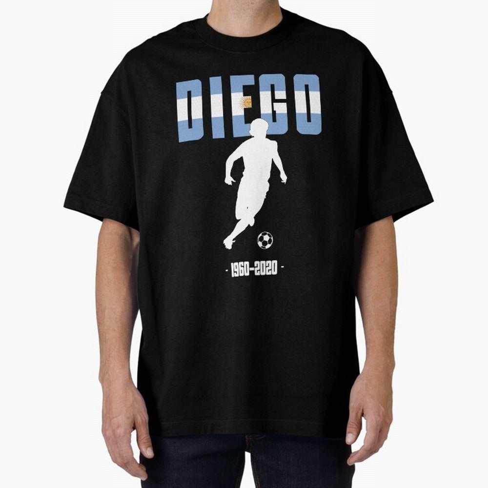 Diego 1960-2020 Oversized T-Shirt Relive the FIFA World Cup 2026 USA Canada Mexico Journey through Neymar, Haaland and Cristiano Ronaldo Highlights, France and Portugal Pride, Global Supporter Spirit, Legendary Goals, National Colors and Tournament