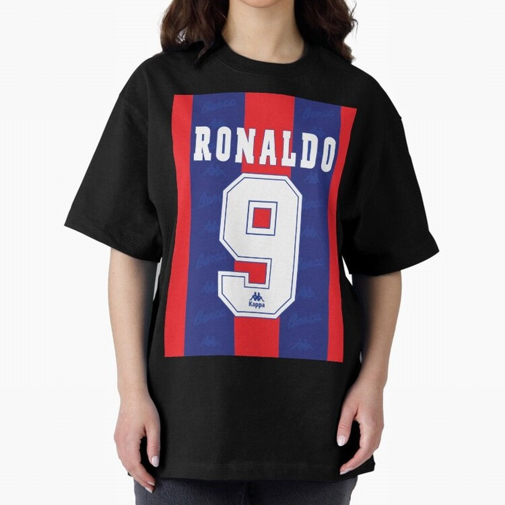 Barcelona Vintage Shirt 1995 Ronaldo 9 Oversized T-Shirt Follow FIFA World Cup 2026 Group Stage Spirit, Centered on Netherlands, Messi, CR7 and Mbappe, Supporter Pride, Iconic Celebrations, Legendary Names and Global Match Day Energy; Made for