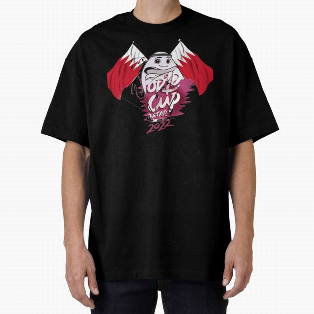 qatar mascot Oversized T-Shirt Experience FIFA World Cup 2026 Group Stage Highlighting Neymar, France Energy, Supporter Pride, Iconic Celebrations, Legendary Names and Global Match Day Energy; Built for Supporters Chasing Trophy Dreams, Final Match