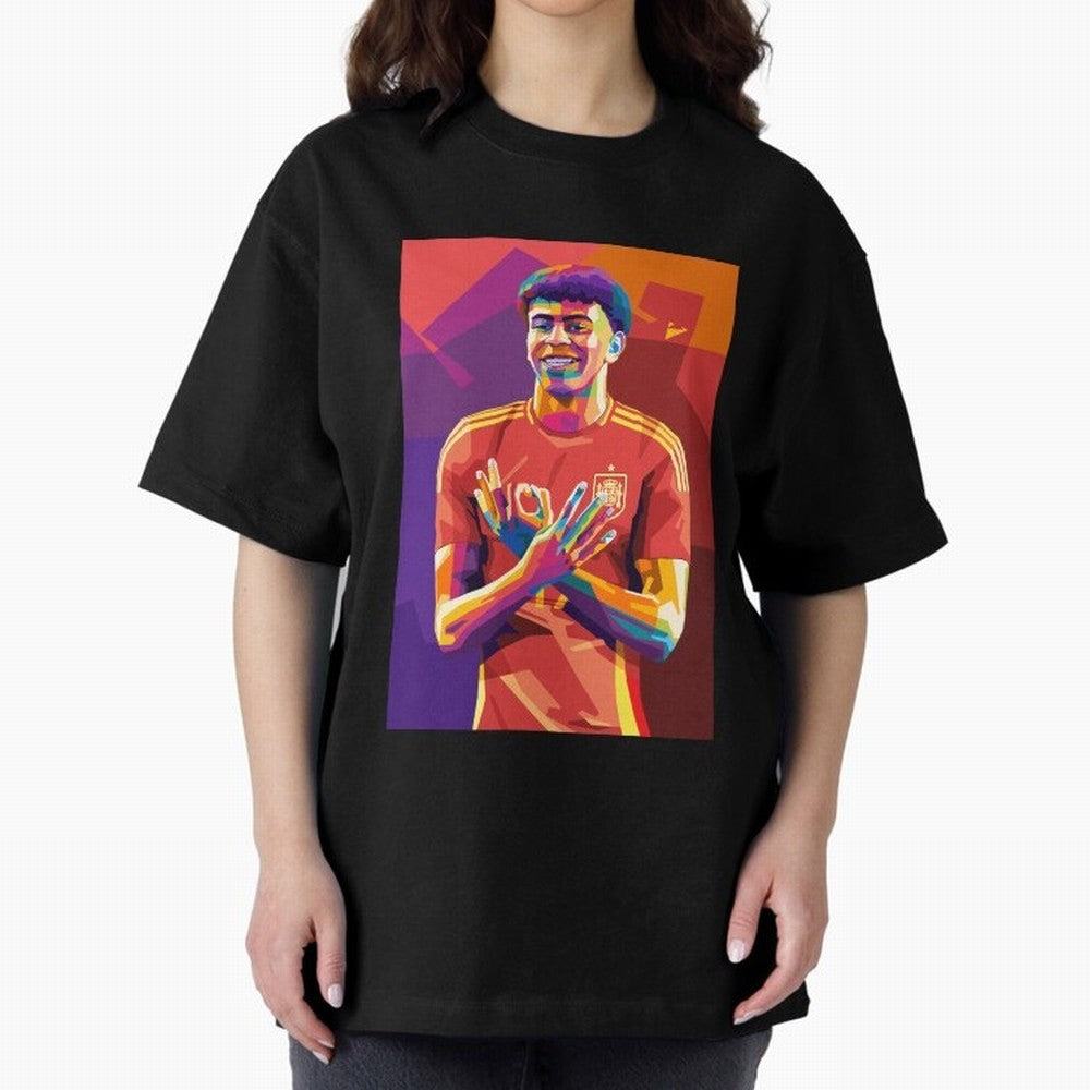 Lamine Yamal Spain Oversized T-Shirt Celebrate the Next Chapter of FIFA World Cup 2026 for Fans of Haaland and Mbappe and France and Portugal, Bringing Vintage Soccer Flavor, Modern Football Stars, National Flags and Final Night Emotion; Great for