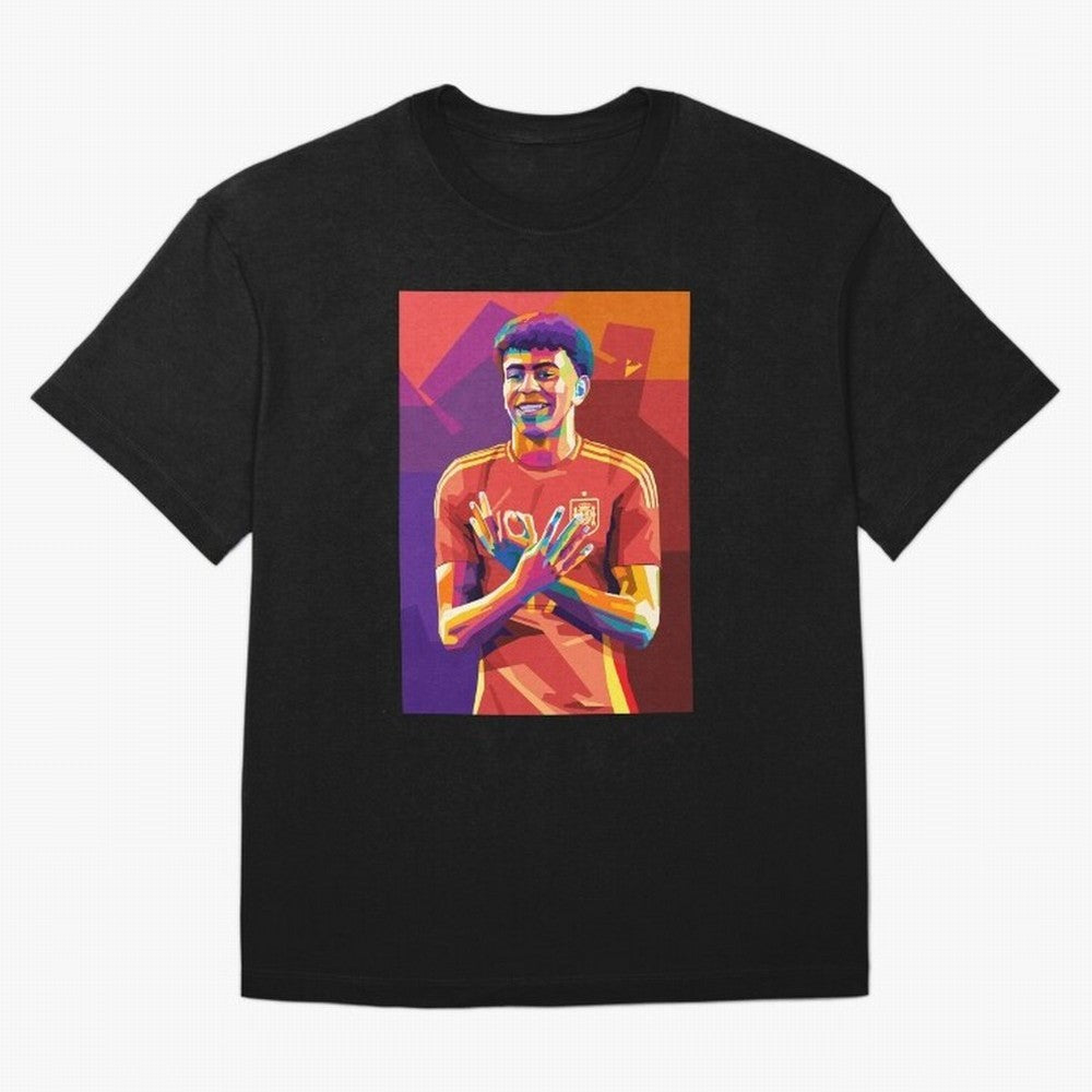 Lamine Yamal Spain Oversized T-Shirt Celebrate the Next Chapter of FIFA World Cup 2026 for Fans of Haaland and Mbappe and France and Portugal, Bringing Vintage Soccer Flavor, Modern Football Stars, National Flags and Final Night Emotion; Great for