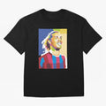 Ronaldinho in Pop Art Portrait Style Oversized T-Shirt Follow Every Goal of FIFA World Cup 2026 USA Canada Mexico Spirit, Featuring England, Cristiano Ronaldo, Football Passion, Legendary Performances, Festival Vibes and Supporter Community; Great