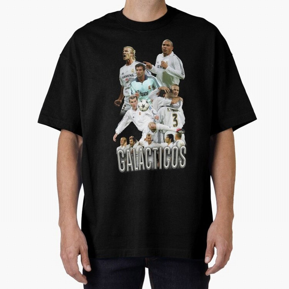 Galacticos Real Madrid Oversized T-Shirt Discover FIFA World Cup 2026 USA Canada Mexico Spirit, Centered on France and Portugal, Messi and Cristiano Ronaldo, Global Supporter Spirit, Legendary Goals, National Colors and Tournament Celebration;