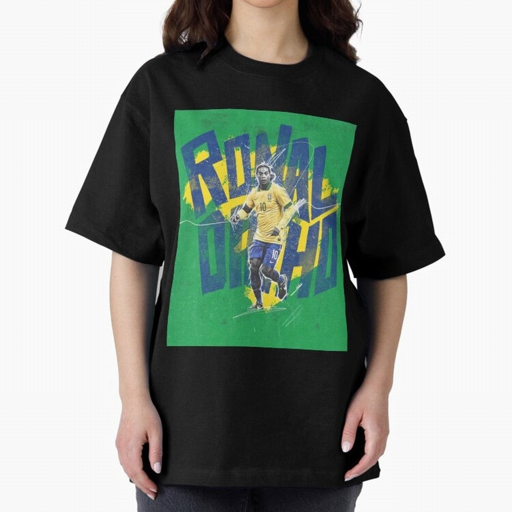 Wallpaper Ronaldinho Art Oversized T-Shirt Celebrate Football Heritage in FIFA World Cup 2026 USA Canada Mexico Highlighting Neymar, Spain Energy, Classic Soccer Heritage, Championship Pressure, Fan Loyalty and International Pride; Perfect for