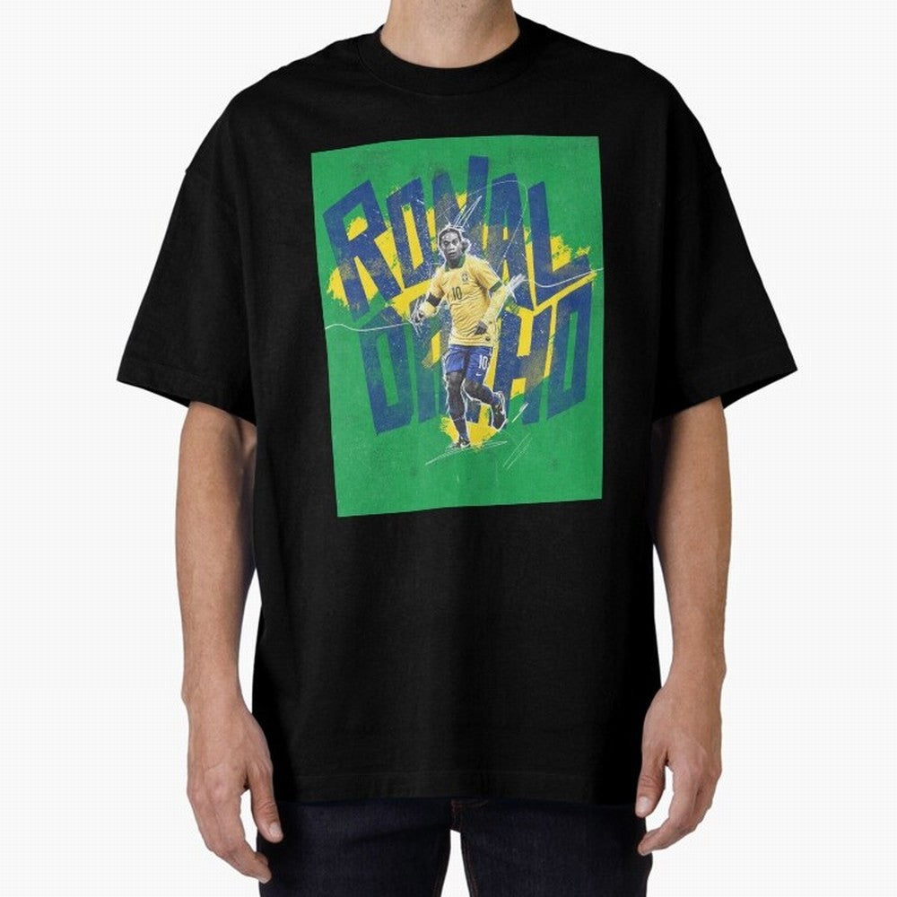 Wallpaper Ronaldinho Art Oversized T-Shirt Celebrate Football Heritage in FIFA World Cup 2026 USA Canada Mexico Highlighting Neymar, Spain Energy, Classic Soccer Heritage, Championship Pressure, Fan Loyalty and International Pride; Perfect for