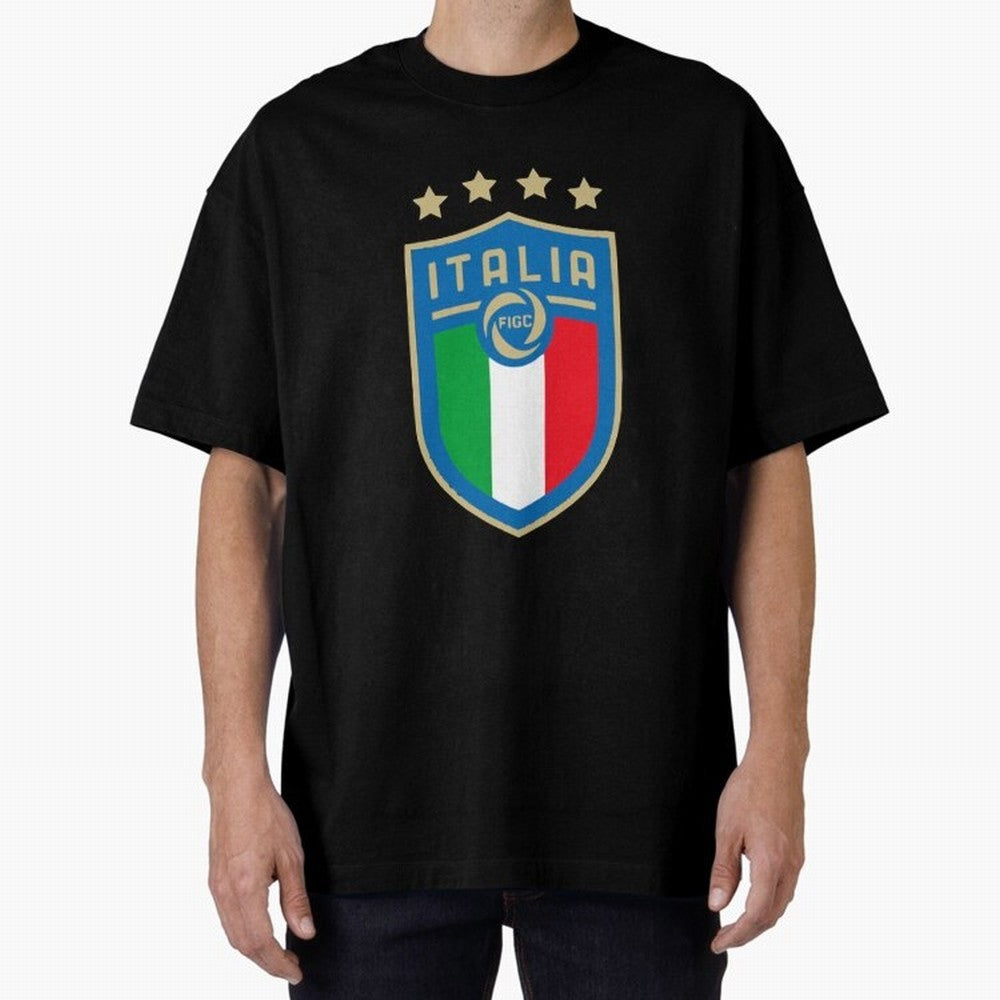 Italy Emblem Oversized T-Shirt Make Every Match About FIFA World Cup 2026 USA Canada Mexico for Fans of Messi, Neymar and Mbappe and Spain, Bringing Football History, Final Match Energy, Crowd Noise and Once in a Lifetime Moments; Perfect for