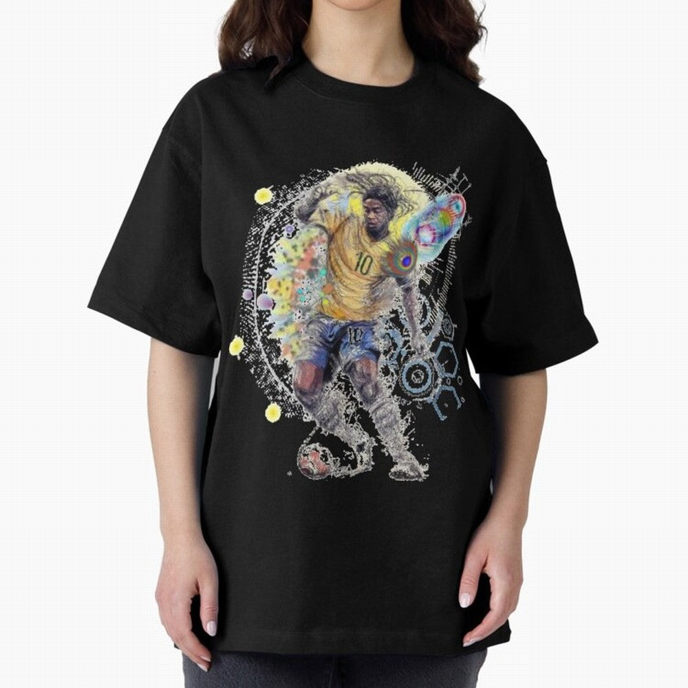 Ronaldin Football Player Oversized T-Shirt Show Your Stadium Side during Global Football Passion for FIFA World Cup 2026 USA Canada Mexico, Centered on Mbappe, England, Champion Mindset, Group Stage Buzz, Knockout Tension and Passionate Fan