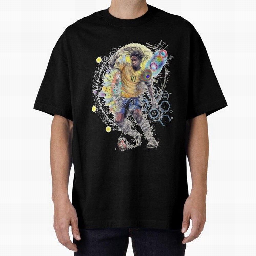 Ronaldin Football Player Oversized T-Shirt Show Your Stadium Side during Global Football Passion for FIFA World Cup 2026 USA Canada Mexico, Centered on Mbappe, England, Champion Mindset, Group Stage Buzz, Knockout Tension and Passionate Fan