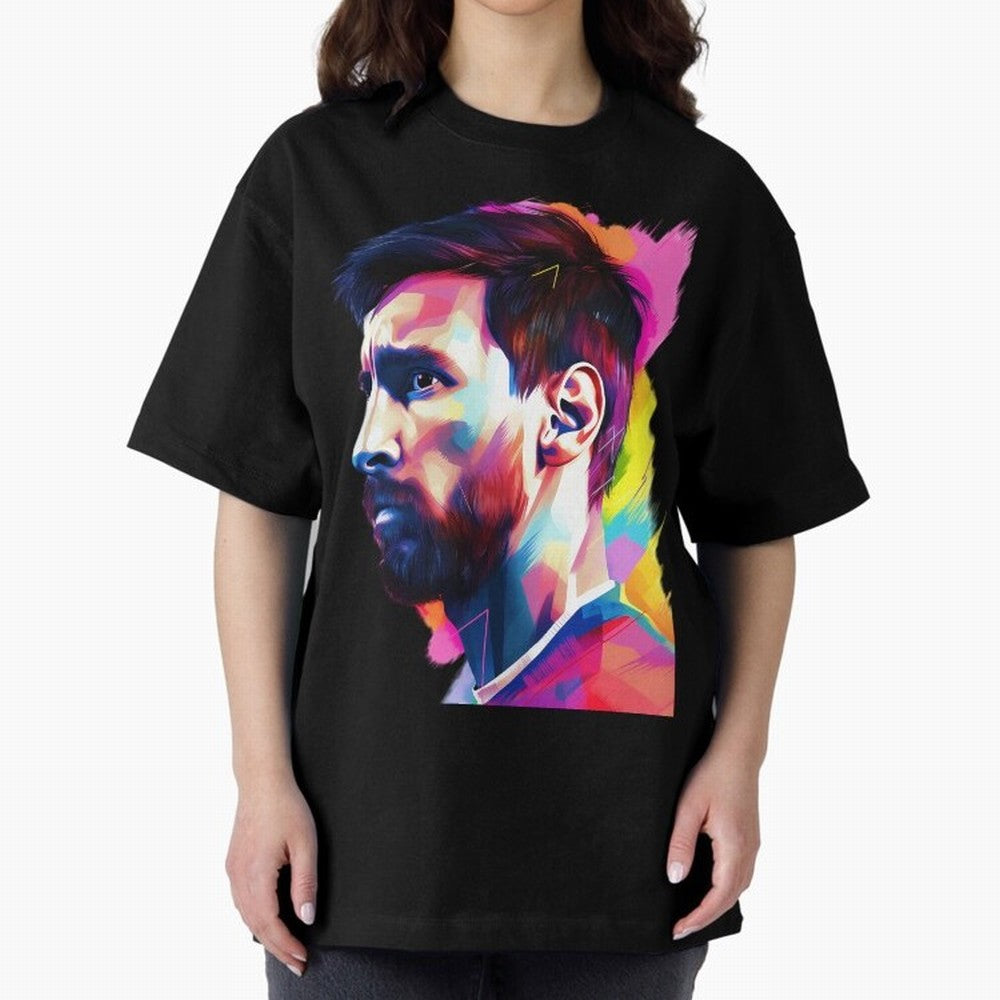 GOAT Messi - illustration Oversized T-Shirt Celebrate the Biggest Stage of the FIFA World Cup 2026 Journey through Messi, Neymar and Mbappe Highlights, France Pride, Game Day Rituals, Football Legends, Country Pride and the Road to the Final; Great