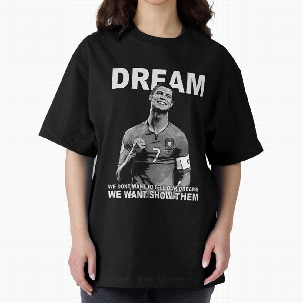 christiano ronaldo Oversized T-Shirt Turn Up for FIFA World Cup 2026 USA Canada Mexico Driven by Messi and Cristiano Ronaldo, Portugal, Spain and Germany Energy, Championship Spirit, Famous Goals, Roaring Crowds and International Football Unity;