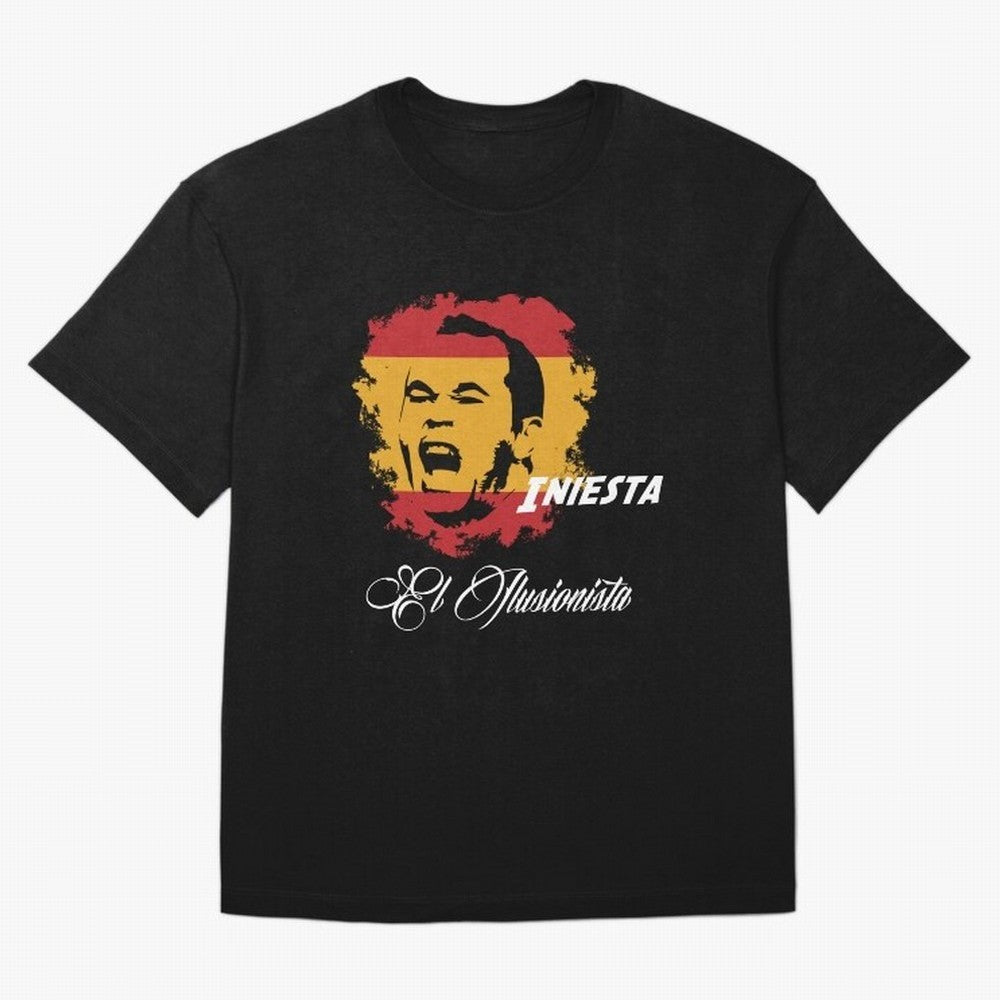 Spain Andres Iniesta Football World Cup 2014 Oversized T-Shirt Remember Match Day Hype around FIFA World Cup 2026 Group Stage, Mbappe, Brazil, Vintage Soccer Flavor, Modern Football Stars, National Flags and Final Night Emotion; Ideal for Football