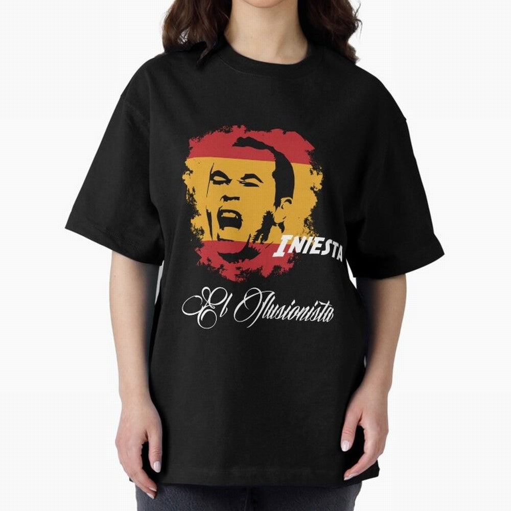 Spain Andres Iniesta Football World Cup 2014 Oversized T-Shirt Remember Match Day Hype around FIFA World Cup 2026 Group Stage, Mbappe, Brazil, Vintage Soccer Flavor, Modern Football Stars, National Flags and Final Night Emotion; Ideal for Football