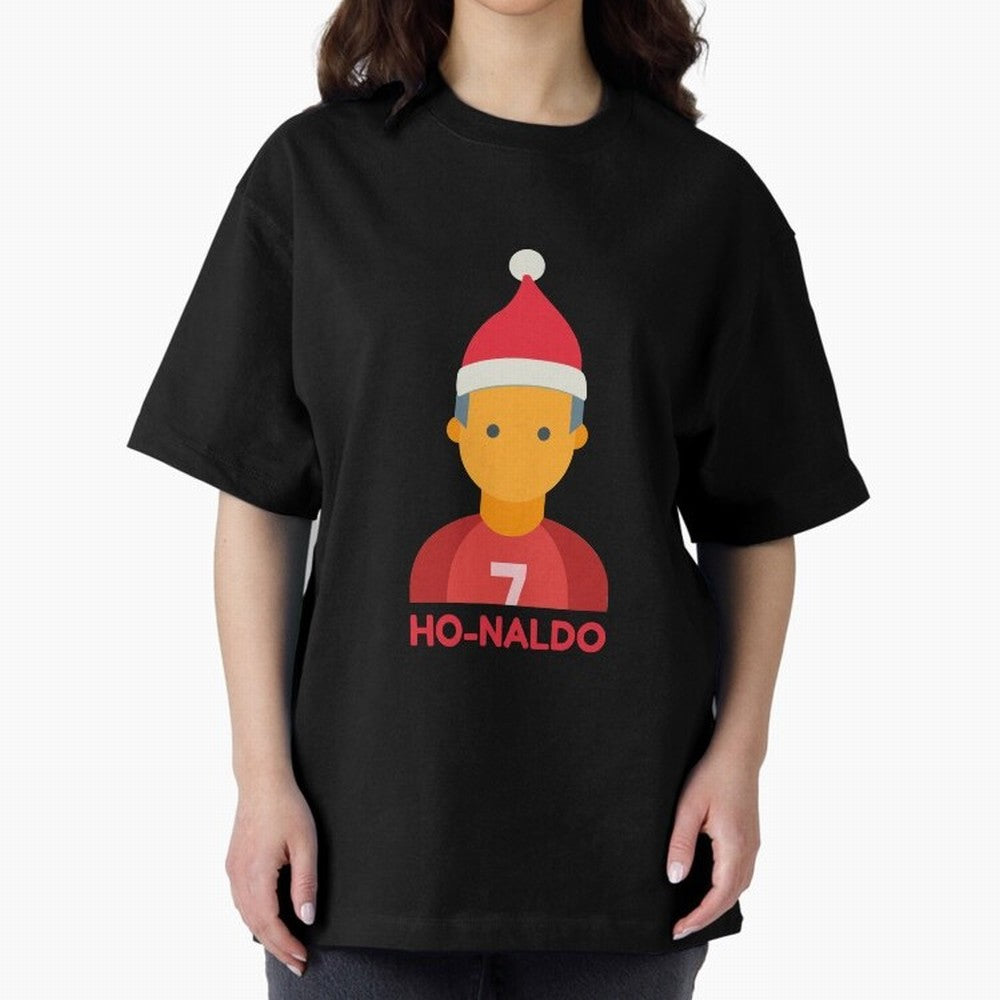HO-NALDO - Funny Ronaldo Christmas Oversized T-Shirt Carry FIFA World Cup 2026 Group Stage for Fans of Mbappe and Neymar and Argentina and Brazil, Bringing Worldwide Fan Energy, Dramatic Goals, Stadium Lights and Championship Celebrations; Perfect