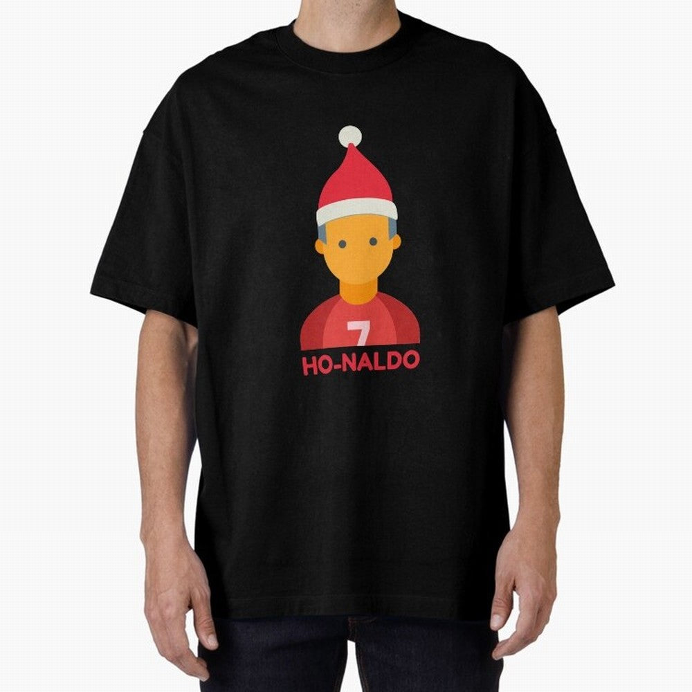 HO-NALDO - Funny Ronaldo Christmas Oversized T-Shirt Carry FIFA World Cup 2026 Group Stage for Fans of Mbappe and Neymar and Argentina and Brazil, Bringing Worldwide Fan Energy, Dramatic Goals, Stadium Lights and Championship Celebrations; Perfect