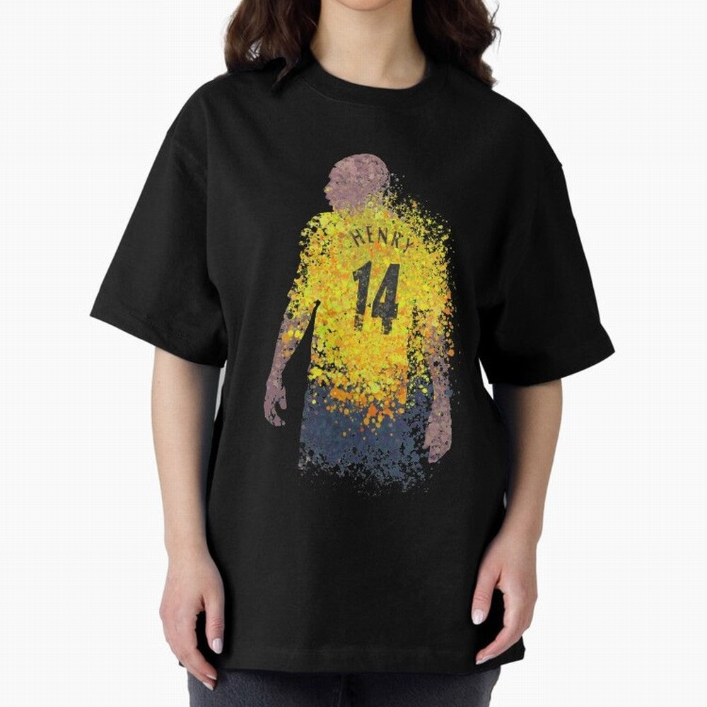 Thierry Henry Arsenal Illustration Oversized T-Shirt Remember FIFA World Cup 2026 Group Stage for Fans of CR7 and Messi and Brazil, Bringing Stadium Memories, Football Loyalty, International Chants and Championship Tradition; Perfect for Fans,