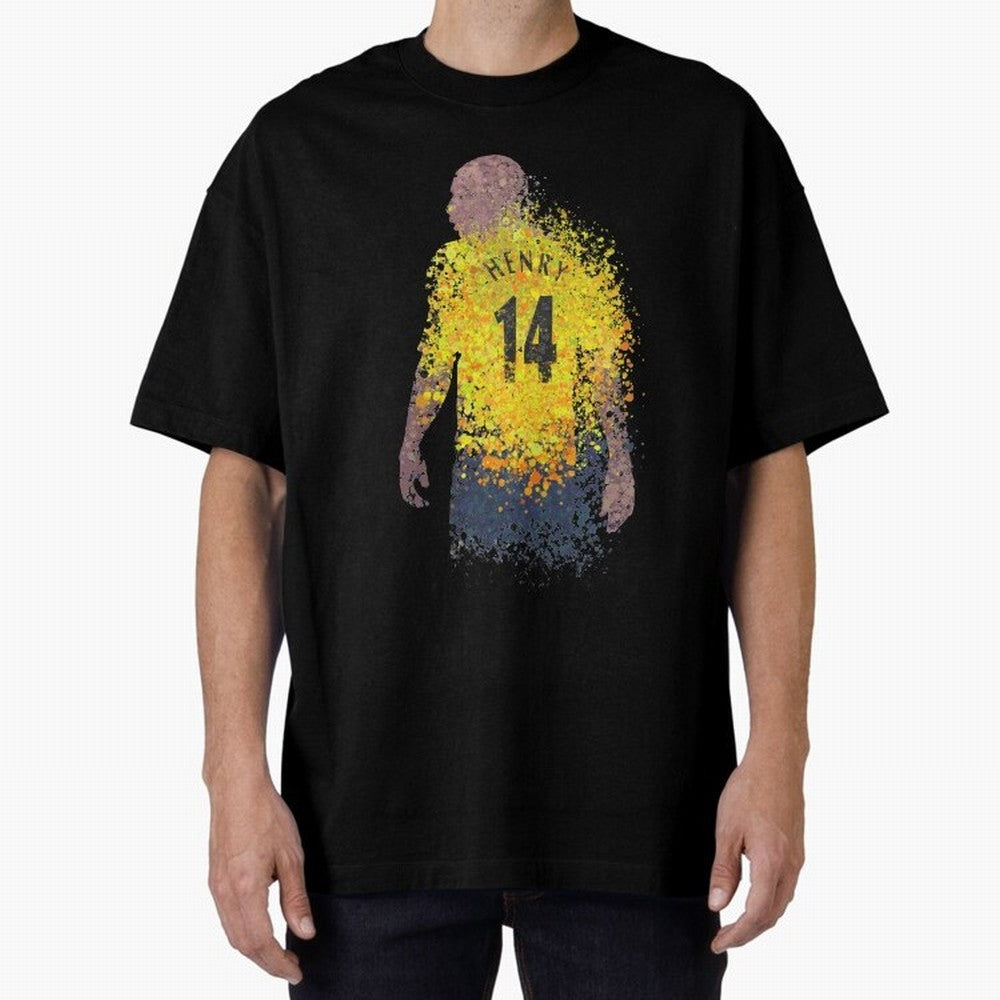 Thierry Henry Arsenal Illustration Oversized T-Shirt Remember FIFA World Cup 2026 Group Stage for Fans of CR7 and Messi and Brazil, Bringing Stadium Memories, Football Loyalty, International Chants and Championship Tradition; Perfect for Fans,